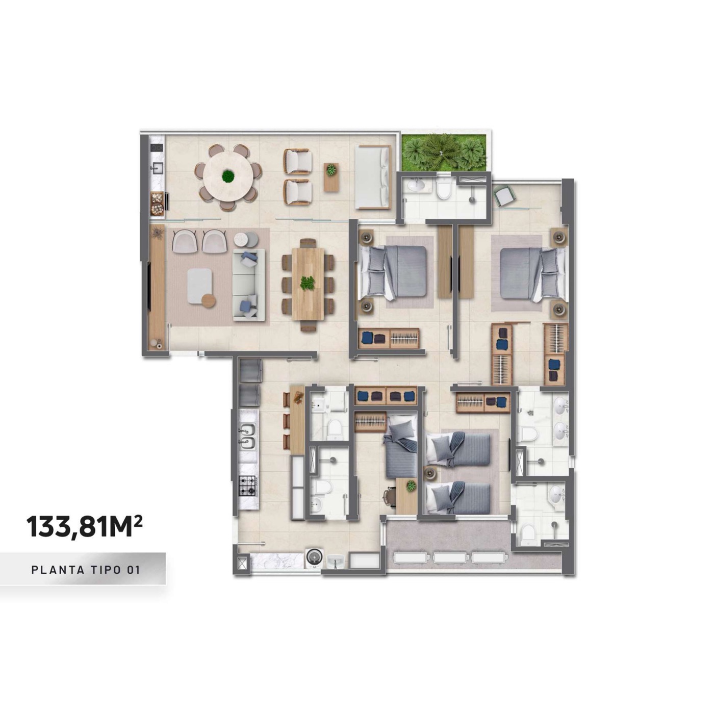 Planta tipo do Mont Blanc Hill — foto 1